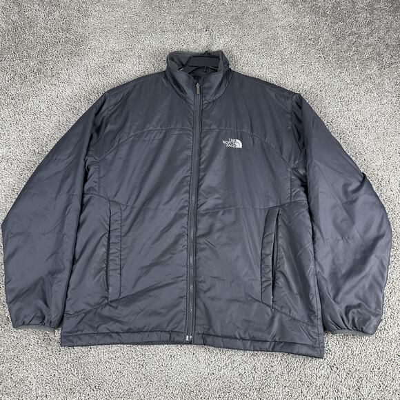 The North Face Jacket Mens XL Gray Insulated Full Zip Puffer Coat Nylon Winter - Picture 1 of 16